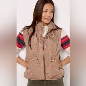 Quilted Vest in Taupe by Evereve